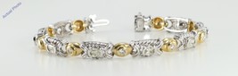 14k 2 Tone Gold Millennial Sunrise Bezel Diamond Bracelet (5.1ct I-J SI-VS) - £9,798.85 GBP