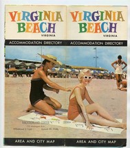 Virginia Beach Accommodation Directory Area and City Map Brochure 1950&#39;s - £14.01 GBP