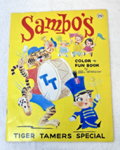 Vintage Sambo&#39;s Restaurant Coloring Book by Billy Woggen Tiger Tamers Sp... - $24.26