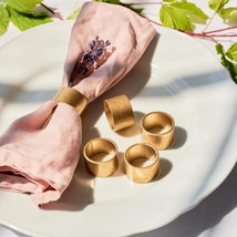 SET of 10 Gold Decoration Metal Napkin Rings for Weddings, Table Setups, Gifts - £21.51 GBP