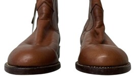 Vintage Justin Cowboy Boots Brown Leather USA Made Men 7D Women 9 NWT image 4