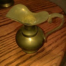 Cute Vintage Brass Pitcher Mini 3.75&quot; Tall - £12.05 GBP