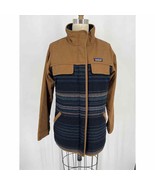 Patagonia Out Yonder Coat Sz Women&#39;s S Owl Brown Blue Gray Striped Jacket - £116.15 GBP