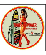 Texaco oil gas station pinup girl faux vintage ad steel metal sign - £71.23 GBP