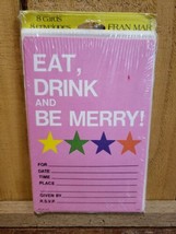 Vintage Eat Drink and Be Merry Invitations by Fran Mar Set Of 8 Cards En... - $18.80