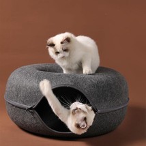 Dual-Use Interactive Cat Nest: The Ultimate Four Seasons Felt Tunnel Toy - £40.96 GBP+