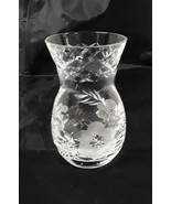 Tutbury Mini Crystal Vase  3 1/4&quot; Frosted Flowers Clear Textured - £16.12 GBP