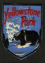 VINTAGE YELLOWSTONE PARK EMBROIDERED CLOTH SOUVENIR TRAVEL PATCH - £6.25 GBP