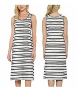 Matty M Ladies&#39; Side-Slit Tank Sleeveless Dress Color Stripe Charcoal Si... - $9.78 CAD