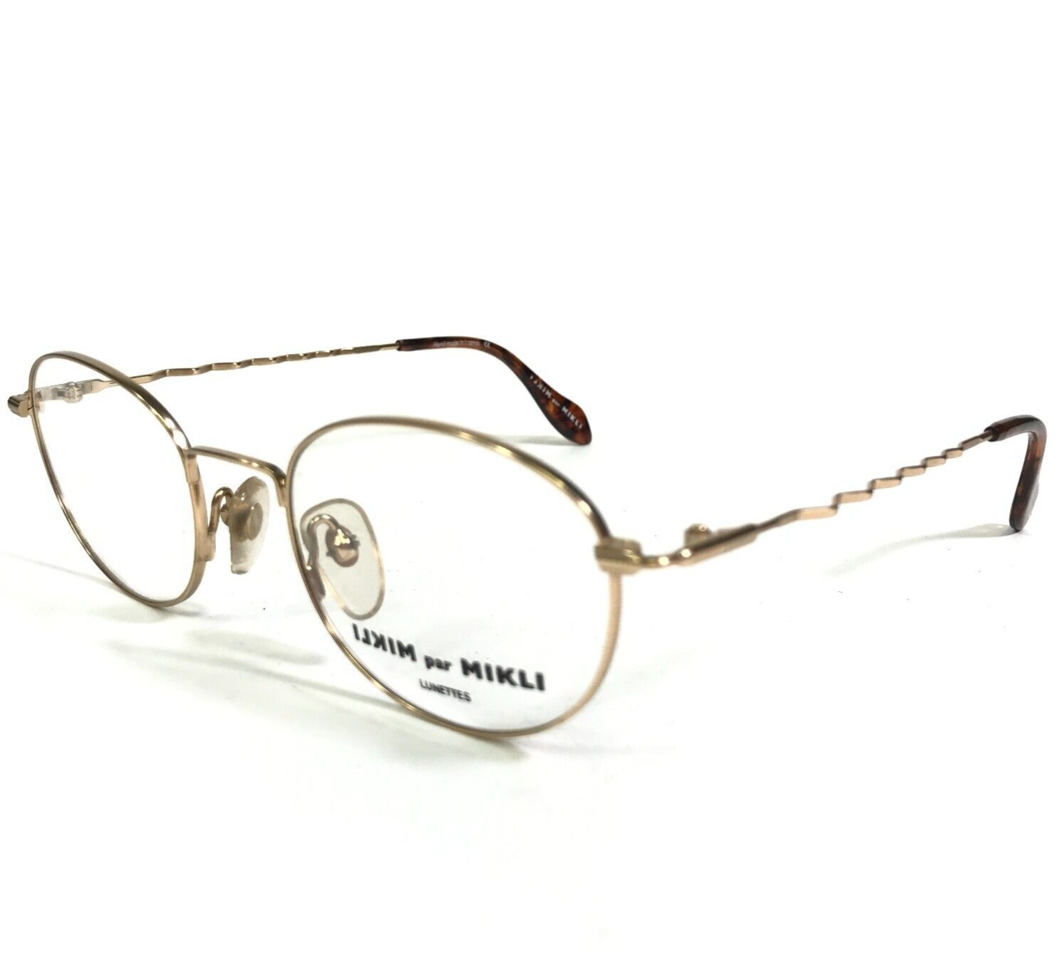 Primary image for Mikli Eyeglasses Frames 6704 COL 0400 Gold Round Full Wire Rim 48-20-130