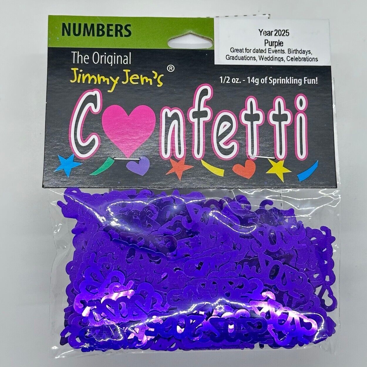 Confetti Year Number 2025 Purple Half Oz Bag