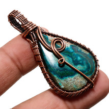 Shattuckite Gemstone Handmade Copper Wire Wrap Pendant Jewelry 2.10&quot; SA 1050 - £3.98 GBP