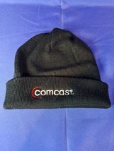 Comcast Black Knit Beanie Winter Hat Toque Skull Cap Cuffed 100% ACRYLIC - £9.59 GBP