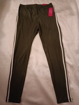 Nolita Sky - Junior Green Leggings White Side Stripe -Size L . - $8.99