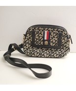 Tommy Hilfiger Monogram Small Crossbody Bag Black and Beige 8&quot; x 2.5&quot; x ... - £11.62 GBP