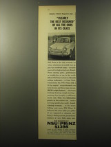 1960 NSU Prinz Cars Advertisement - Clearly the best designed of all the... - £11.19 GBP