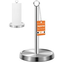 Countertop Paper Towel Holder with Easy-Grip Handle Silver Finish Round ... - $24.70