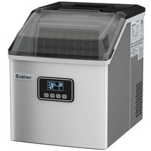 Stainless Steel Ice Maker Machine Countertop 48Lbs/24H Self-Clean Silver - £235.11 GBP