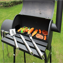 30&quot; BBQ Charcoal Grill Offset Smoker with Side Fire Box &amp;Cover Work Space - £127.13 GBP