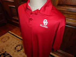 Red  Stadium OU Sooners Oklahoma NCAA Polyester Polo Shirt Adult L NICE - £17.88 GBP