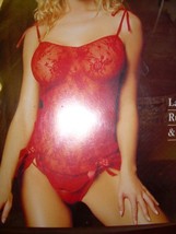 RED PLUS SIZE LEG  AVENUE LACE CAMI  AND  G-STRING  LINGERIE SET(SZ  1XL... - £13.65 GBP