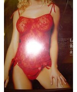 RED PLUS SIZE LEG  AVENUE LACE CAMI  AND  G-STRING  LINGERIE SET(SZ  1XL... - £13.96 GBP