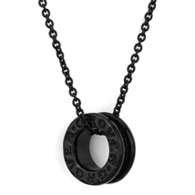 LO3088 - TIN Cobalt Black Brass Chain Pendant with No Stone - $383.87 MXN