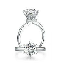 2 Carat 8mm Moissanite Diamond 6 Claws Crown Engagement Ring 14K White Gold Over - £162.15 GBP