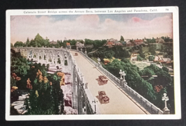 Colorado Street Bridge Arroyo Seco Aerial Pasadena California CA Postcard c1920s - £5.58 GBP