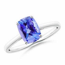 ANGARA Prong-Set Cushion Tanzanite Solitaire Ring for Women in 14K Solid Gold - £1,103.40 GBP