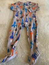 Child Of Mine Boys Gray Orange Blue Black Rockets Fleece Long Sleeve Pajamas 3T - £4.98 GBP