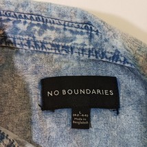 No Boundaries Men’s Faded Blue Cotton Collar Shirt Short Sleeve Size L (42-44) image 3