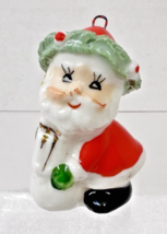Napco Miniature Santa Ornament Figurines Spaghetti Trim Vintage MCM Chri... - $22.28