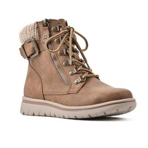 Cliffs Womens 8.5 M Tan Fabric Sweater Lace Up Boots NIB FJ2 - $42.13