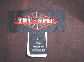 Tru-Spec tactical brown poly-cotton shirt size LARGE made in Indonesia - £31.90 GBP