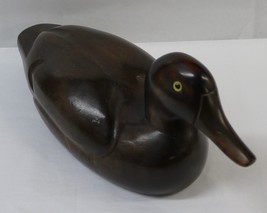 Vintage Carved Brown Wooden Duck Decoy Heavy (2 lbs 1.4 oz.) Figurine 14... - £39.32 GBP
