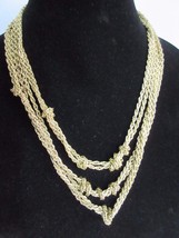 Amrita Singh Multi-Strand Knotted Chain Necklace Retro Gold Tone Metal - £18.02 GBP