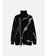 Rip Damage Design Turtleneck Knitwear Sweater - $45.00