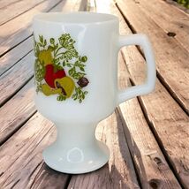 Vintage Corning Spice of Life Footed 10oz. Mug Cup White Milk Glass Mush... - $6.87