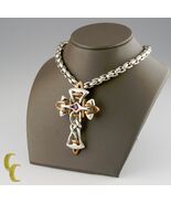 Mens Tigrani Sterling Silver .925 And Bronze Ruby Stone Cross 24 Inches ... - $36,091.85 MXN