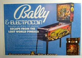 Escape From The Lost World Dungeons Dragons Pinball FLYER Electrocoin NOS - £47.15 GBP