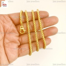Echt Gold 18 Karat Beschauzeichen Solid Diamantschliff Seil Halskette 4MM Unisex - £1,641.44 GBP