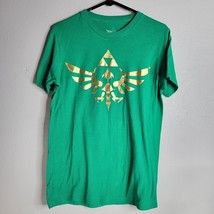 Legend of Zelda Mens Shirt Medium Gold Foil Classic Tri Force Logo Image - £10.10 GBP