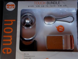 Touch Activated Mini Fan, Lighted Mirror, Pocket Light, BRAND NEW IN BOX - £14.00 GBP