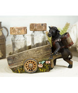 Spice Delivery Black Cattle Cow Pushing Wagon Cart Salt And Pepper Shake... - £20.71 GBP