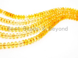 Quality Natural Citrine Beads, Rondelle Faceted Yellow Gemstone Beads, SKU#V10c - £15.89 GBP+