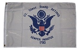 2x3 U.S. Coast Guard USCG Retired Crest Emblem Flag 2&#39;x3&#39; Banner Poly Grommets V - £3.46 GBP