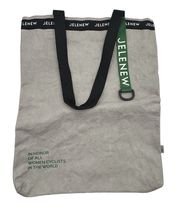 Jelenew Paris Cycling Womens Tote Bag Gray Washable Dupont Kraft Paper Logo - $17.36