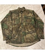 Vintage Rattlers Brand Realtree Camo Button Up Flannel Shirt Mens Medium - $27.60