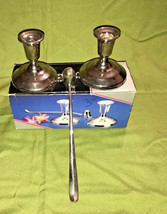  Used GSA Silver Plated 3-1/2 In. Console Candle Holders W/ Snuffer - $14.07